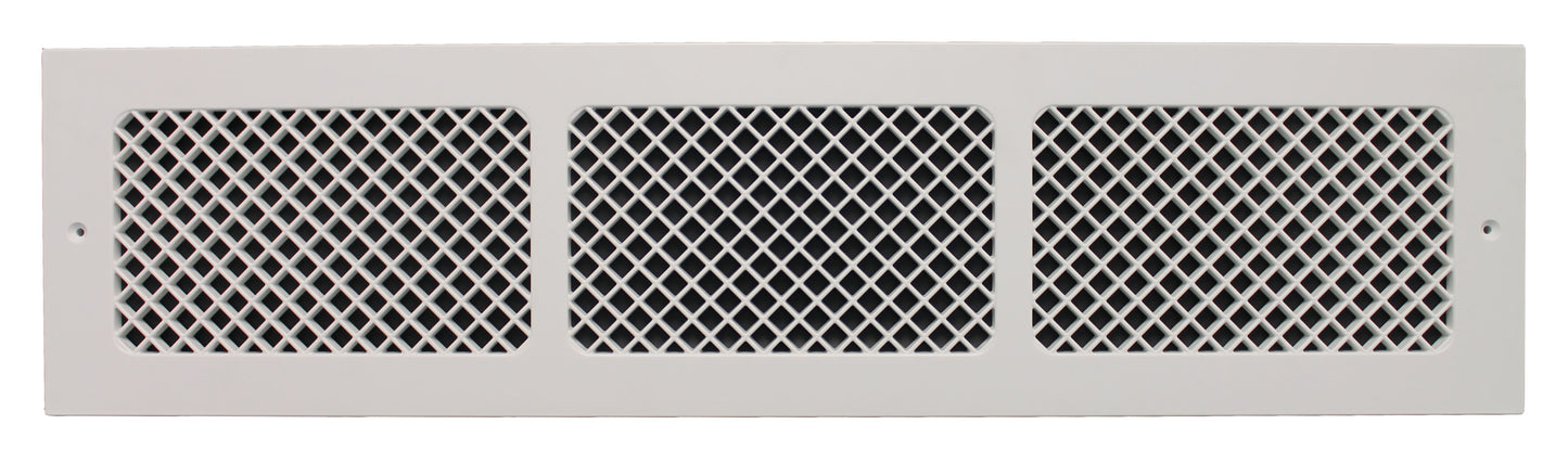 Contemporary style decorative baseboard vent cover with the dimensions 6" in x 30" in