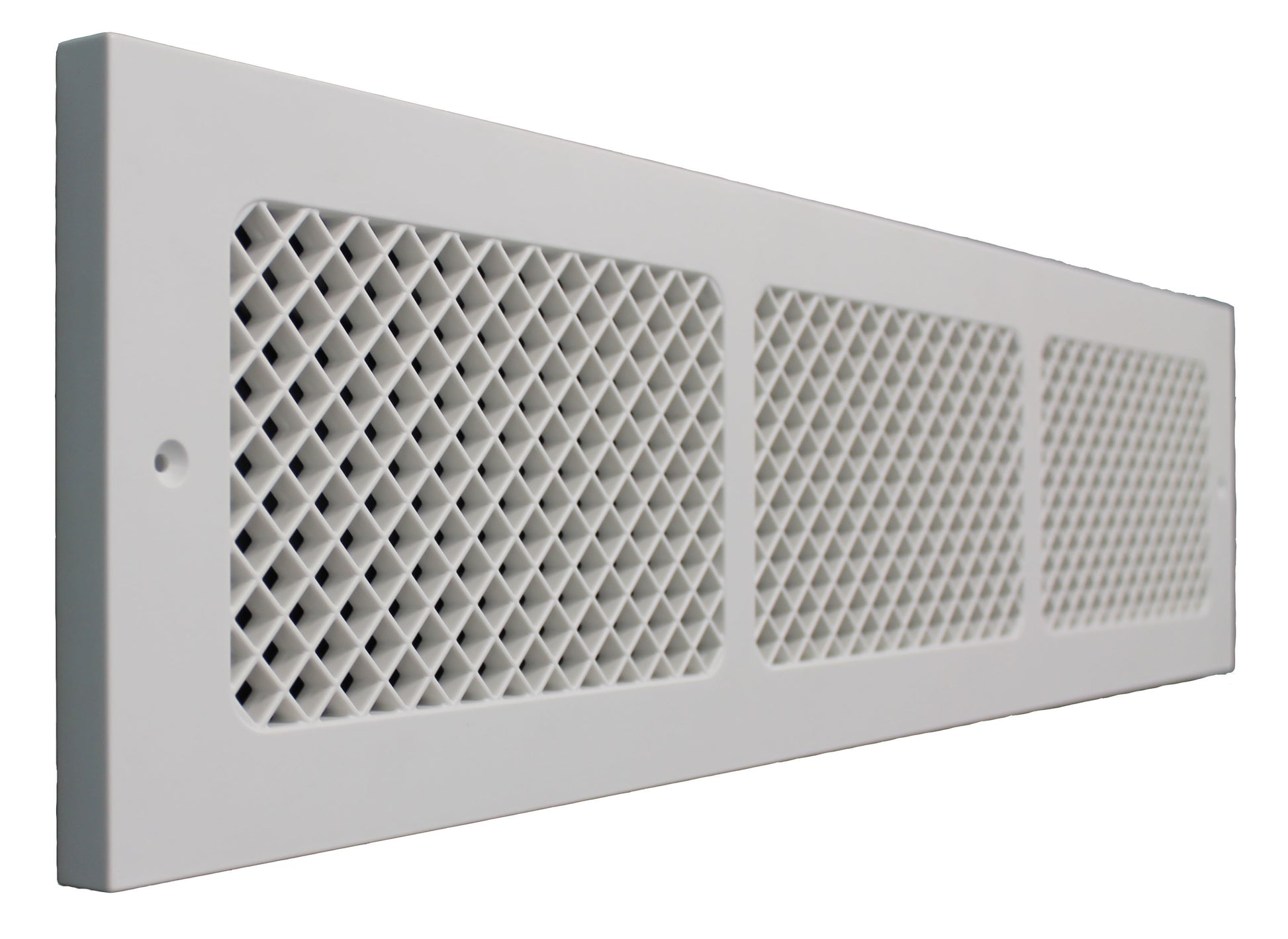 Contemporary style decorative baseboard vent cover with the dimensions 6" in x 30" in